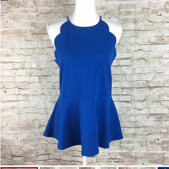 Socialite Tops - EUC Socialite cobalt blue scalloped peplum top